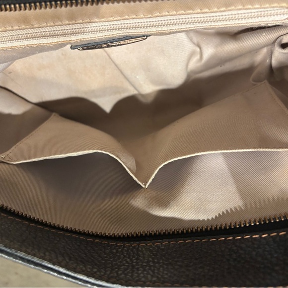Valentino Chocolate Brown Leather Shoulder Bag with Gold Accents